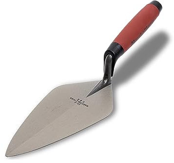 Marshalltown Maurerkelle, Putzkelle London Style mit ergonomischem Durasoft Griff, aus Carbonstahl, mit breiter Spitze und geradem Hals, Maße der Kelle: 229x108 mm