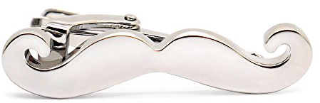 HONEY BEAR Mens Beard Tie Clip Bar Normal Size Skinny Boys Slim Moustache Gift 3.8cm Silver