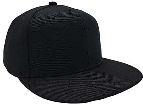 Altis Apparel Kid's Youth Flat Bill Snapback Hat - Hip Hop Baseball Cap (Solid Black)
