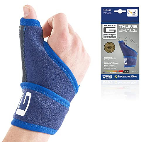 Neo-G Thumb Support for Arthritis, Weak Thumbs, Injury, Tendonitis, Strains, Carpal Tunnel Syndrome – Thumb Immobiliser - Trigger Thumb Splint Right Hand or Left – Thumb Brace Adjustable Compression