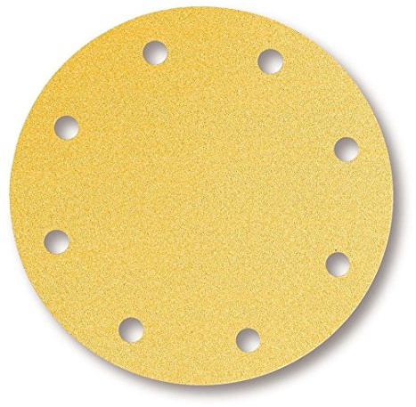Mirka Gold Universal-Schleifpapier Ø 200mm Klett 9-Loch, Korn P320, 50 Stk/Zum Schleifen von Gips, Spachtel, Spanplatten, Holz, Lack