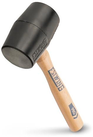Estwing DH-12 12oz Deadhead Bounce Resistant Black Rubber Mallet with Hickory Handle and Soft Face