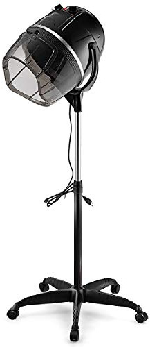 Giantex Hooded Hair Dyer, Stand Up Hair Dryer with Adjustable Height, Timer & Temperature, Bonnet Hair Dryer with Wheels, Salon Hair Dryer with Hood for Home Spa Beauty Station