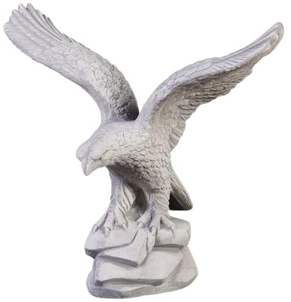 gartendekoparadies.de Pierre Massive - Aigle Oiseau Aigle de Pierre en Pierre reconstituée, résistant au Gel (Gris)