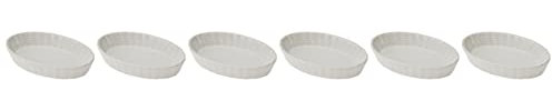 Küchenprofi Creme Brulee Schälchen, Weiss, Hartporzellan, 6er Set, Ofenform, 13 x 8 x 2,5 cm, Souffle Förmchen, ofenfeste Förmchen, mini Auflaufform