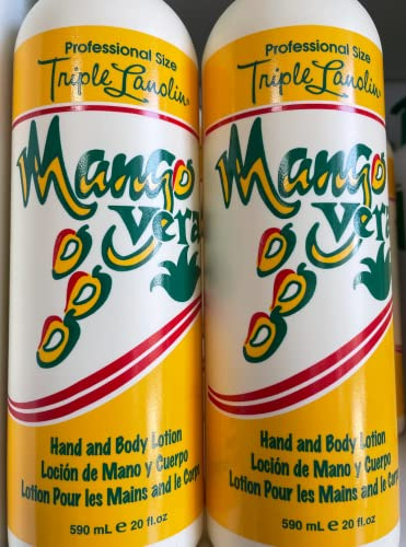 2 x Triple Lanolin Mango Vera Hand Body Lotion -440ml
