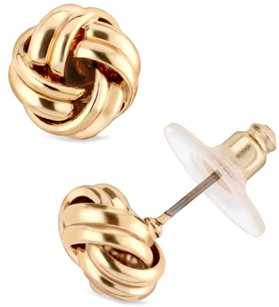 Anne Klein Women's Pierced Earrings Knot Stud, Gold, One Size