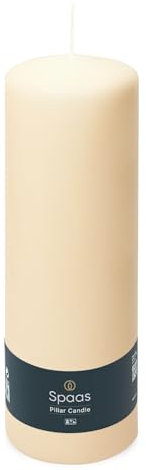 Spaas Unscented Pillar Candle 80/250 mm, 115 Hours, Ivory