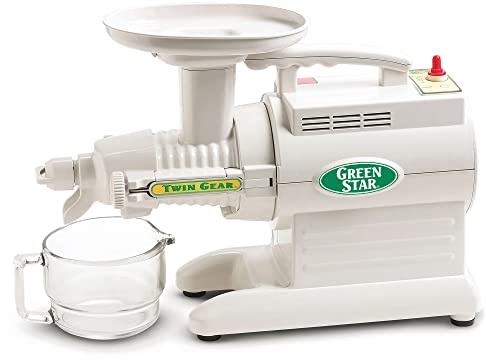 Tribest Greenstar GS-1000 Original Slow Masticating Juicer, Twin Gear Cold Press Juicer & Juice Extractor, White