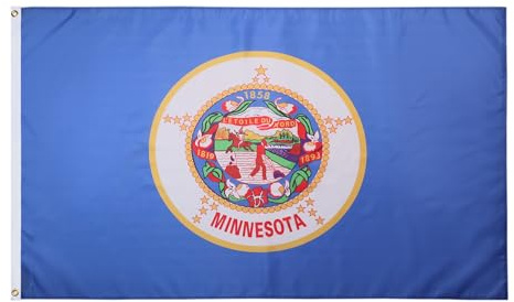 BANDIERA MINNESOTA 90x60cm - BANDIERA STATO AMERICANO – USA - STATI UNITI 60 x 90 cm - AZ FLAG