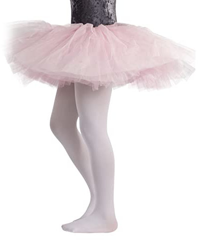 CALZITALY Mädchen Ballettstrumpfhosen | Professionelle Tanz Strumpfhose | Hautfarbe, Schwarz, Weiß, Rosa | 4-14 Jahre | 40 DEN | Made in Italy (10 Jahre, Weiß)