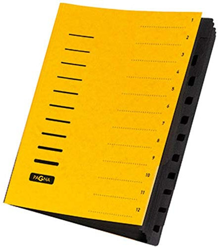 Pagna 40059-05 Ordnungsmappe, 12-teilig, 1-12, gelb 1 Stück