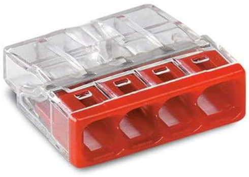 WAGO Verbindungsklemmen 2273-204 | 4 Leiter, bis 2,5 mm², 100 Stück, COMPACT Verbindungsklemme für eindrähtige Leiter, bestätigte Anwendungssicherheit, kleinstmögliche Bauform