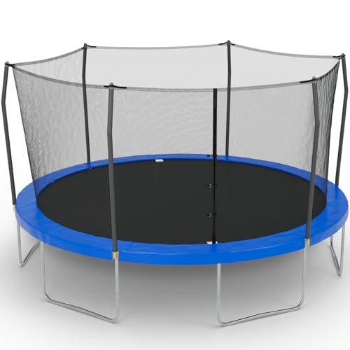 Skywalker Trampolines 15ft Round Trampoline with Enclosure – Blue