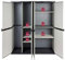 Kreher Vorteilspack: 2 Schränke aus robustem Kunststoff in hellem Grau. EIN Universalschrank mit 3 Böden, EIN Spindschrank mit Besenfach. Jeder Schrank mit Maß: 68 x 39,5 x 168 cm. TOPP!