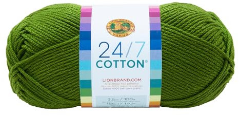Lion Brand Yarn Company, 100 Percent Cotton, Grass,15.24x6.35x6.35 cm