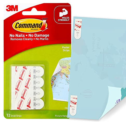 Command Poster-Streifen selbstklebend 46 x 16 mm 1 Paket mit 12 Streifen