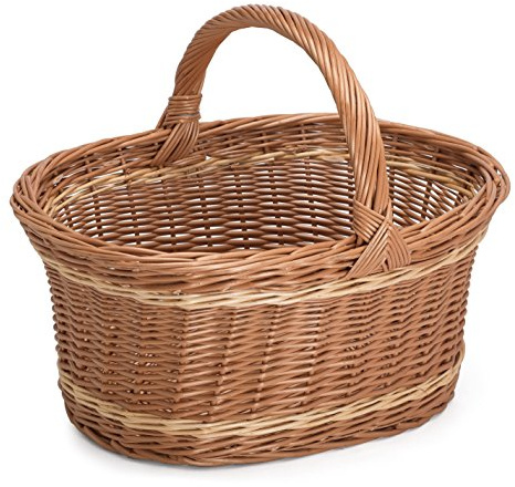 Prestige Wicker Large Willow Basket with Handle, Natural, 55x40x40 cm