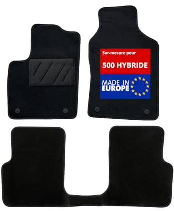 DBS 1763621 Alfombrillas de coche - A medida - Alfombrillas para coche - 3 uds. - Antideslizante - Moqueta en negro 900 g/m² - Aspecto terciopelo - Modelo Star