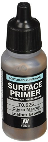 Vallejo Surface Primer Color Imprimación Acrílica Color Cuero Marrón 200 Ml. Primer de Acabado Mate para Aerógrafo de Secado Rápido y Gran Adherencia para Figuras y Maquetas