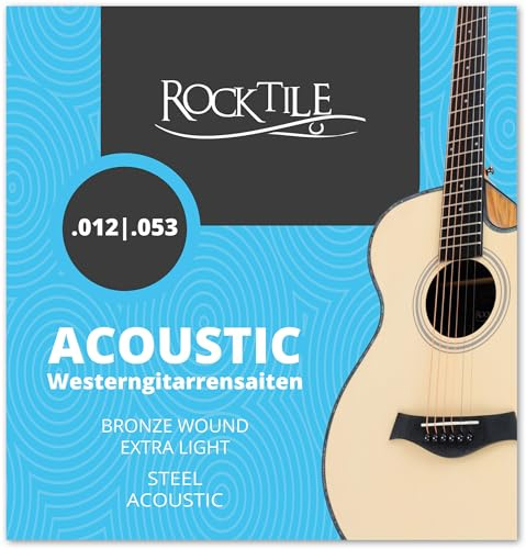Cordes Rocktile pour Guitare Western Light - Cordes avec Ball Ends - Épaisseurs : .012, .016, .024, .032, .042, .053