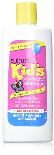Sulfur 8 Anti-Dandruff Shampoo for Kids 7.5 oz – Gentle Medicated Dandruff Control for Itchy Scalp, Mild Cleanse with Kid-Friendly Fresh Fragrance for Children & Sensitive Scalps