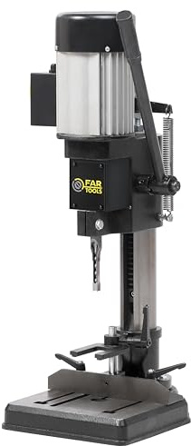 Fartools Mortaiseuse 370W, vitesse 1400tr/min, course de 0-76mm, broche Ø13mmB16, table 150x340mm, mécanisme crémaillère, bâti en fonte et acier