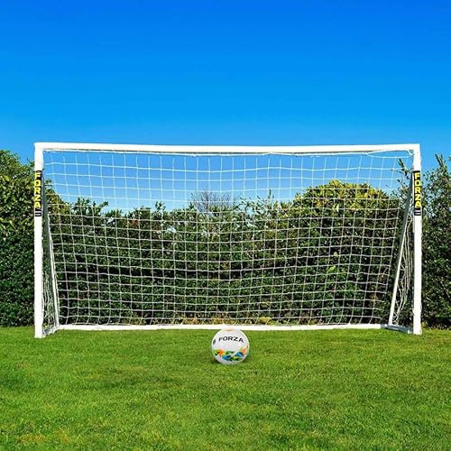 FORZA 3,7 m x 1,8 m But de Football en PVC | Cage pour Enfants avec Poteaux Résistants aux Intempéries | Sac de Transport, Mur de Tir et Ballon en Option (2. But + Ballon)