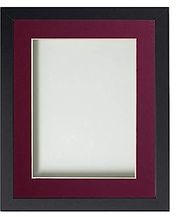 Frame Company Allington Black 20x16 Frame with Plum Mount for 15x10 | Fits a 15x10 image with mount or a 20x16 image without mount, Frame size 20x16, Overall approx 21.6x17.6, Real Glass Front