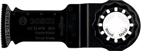 Bosch Professional 1x Lama BIM per Tagli dal Pieno Starlock AIZ 32 APB Wood and Metal, per Legno, Metalli Ferrosi, Pannelli Rivestiti, Lamiere, Plastici, 50x32 mm, Accessori per Utensili Multifunzione