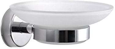 Kapitan Seifenschale Selbstklebend aus Glas und Edelstahl V2A 18/10