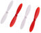vhbw 4X Propeller kompatibel mit Jamara QCF 110 Drohne - 2 Paar Ersatzpropeller, Selbstsichernd, Rot, Weiß