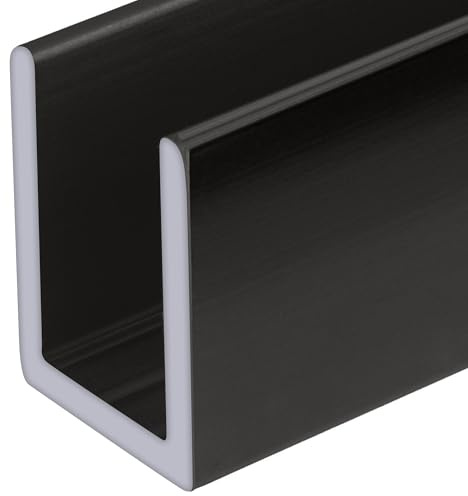 CRL Gun Metal Frameless Shower Door Aluminum Deep U-Channel for 3/8 Thick Glass - 95 in long