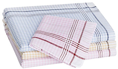 Tobeni 12 Pezzi Donna Tessuto Fazzoletti di 100% Cotone Colore Design 11 Taglia 30 cm x 30 cm
