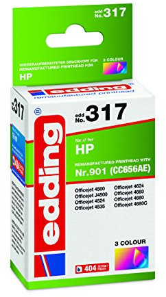 edding Druckerpatrone ersetzt HP 901, CC656AE Kompatibel Cyan, Magenta, Gelb EDD-317 18-317