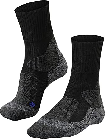 FALKE TK1 Adventure Cool M So lyocell hilo funcional antiampollas gruesos 1 par, Calcetines para senderismo Hombre, Negro Black-Mix 3010, 44-45