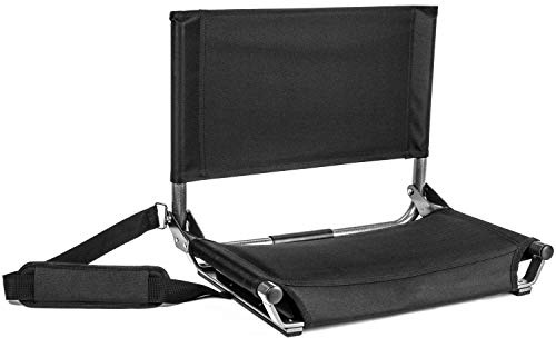 Cascade Mountain Tech Portable Folding Steel Stadium Seats for Bleachers, Black, Regular - 17