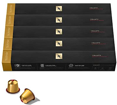 Nespresso Original Cápsulas de Café Descafeinado Volluto, 50 Cápsulas para Máquina de Café, Cafetera, Tueste Ligero, Mezcla Dulce y Afrutada