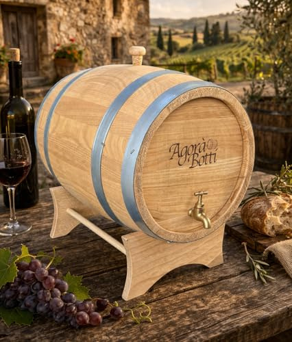 Agorà Botti Botte di Castagno da 15 Litri con Rubinetto di Ottone - Nuova Produzione