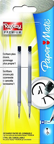 Paper: Mate 6 Stück HighEnergy Set 2 Ersatz-Minen für Roller Replay Premium 0,7 mm schwarz