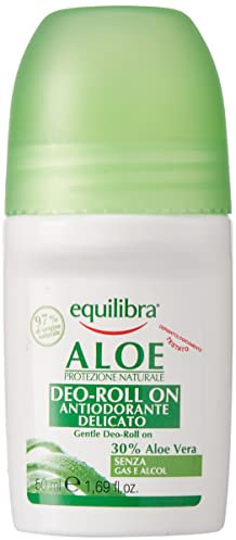 Equilibra Corpo, Aloe Ialuronica Deo Roll On, Deodorante Adatto per Pelli Sensibili con Complesso Anti-odore, a Base di Aloe e Acido Ialuronico, 50 ml