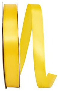 Reliant Ribbon Single Face Sfs Satin Ribbon, 7/8 Inch X 100 Yards, Yellow Gold