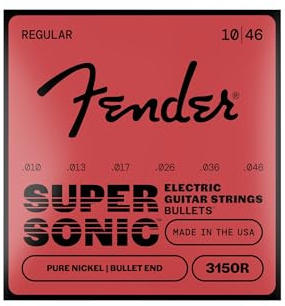 Fender Original Bullet 3150 Electric Guitar Strings, Pure Nickel, Bullet End, 3150R .010-.046