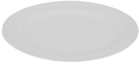 G.E.T. OP-618-W White 18 x 13.5 Oval Platter, Break Resistant Dishwasher Safe Melamine Plastic, Milano Collection