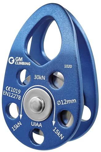 GM CLIMBING Swing Cheek Micro Pulley 30kN Ball Bearing CE UIAA Certified Blue One Unit
