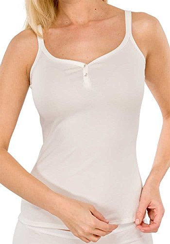 Schiesser Damen Unterhemd Naturschönheit Spaghettitop, Gr. 36, Weiß (sekt 403)