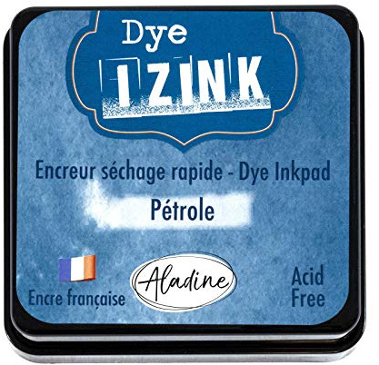 Aladine Izink Dye – Tinta de Secado rápido para Sellos y Plantillas – Álbum de Recortes y Tarjetas Creativas – Tinta Francesa – Tamaño M – 5 x 5 cm – Color Azul petróleo