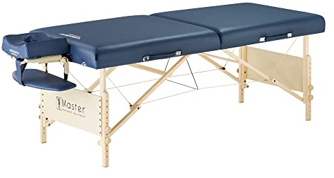 Master Massage Coronado Portable Massage Table Pro Package- Adjustable Height, Working Capacity of 750 lbs. and 3-Inch Foam Cushioning- Tattoo Bed, Lash Table- Royal Blue
