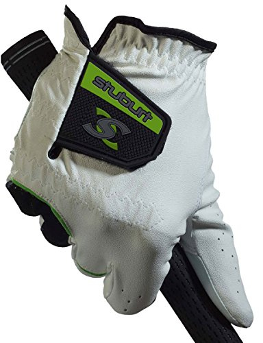 Stuburt Herr STGLV08 Urban All Weather Golf Handske med Cabretta och Syntetiskt läder, Vit/Svart, Herr Höger Hand - Medium/Stor