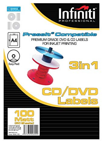 Infiniti RSWL100 A4 Matt CD Label (100)